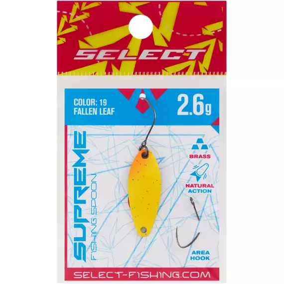 Блешня Select Supreme 2.6g 30mm #19 Fallen Leaf, Вага блешні: 2.6, Колір блешні: #19 Fallen Leaf, фото , изображение 2